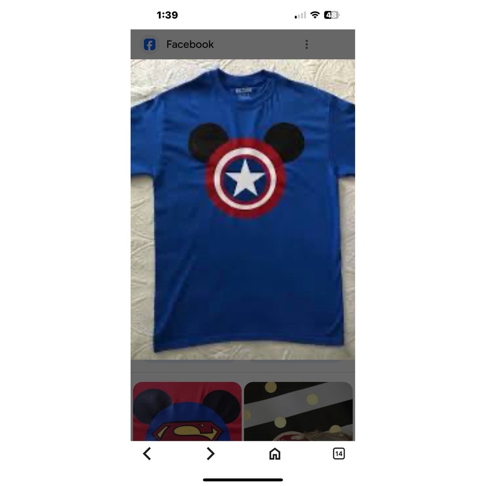 Mickey Mouse Captain America Royal Blue Tee‎ 2XL
